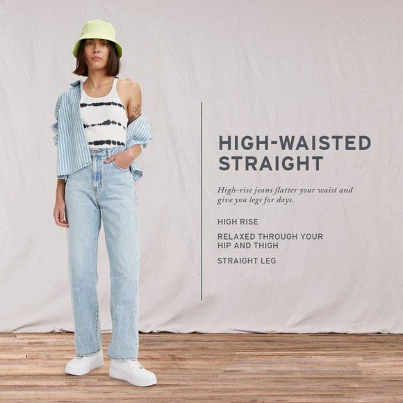 Levi's Denim - NEW Levis High Waisted Straight Leg Flare Light Wash 28 Cotton NWT